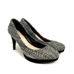 Vince Camuto VC-Zella Womens Size 6B/36 Tweed Heels Black/gray/gold 11B Business